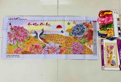 Tranh thêu khai xuân phú quý LV3062, kích thước 93 x 43 cm
