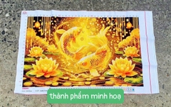 Tranh thêu kín Song ngư cá vàng VS8401, kích thước 60x 90 cm