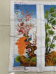 Tranh thành phẩm (đã thêu) Tứ quý, kích thước 134 x 78 cm