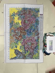 Tranh thêu kín Hoa mẫu đơn MN0396, kích thước 50 x 68 cm