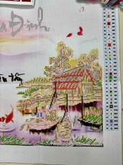 Tranh thêu chữ thập Gia đình DLH223129, Kích thước 84 x 47 cm