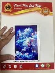 TRANH THÊU KÍN HOA THỦY TIÊN, KÍCH THƯỚC 50 X 75 CM