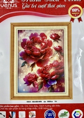 Tranh thêu kín Hoa mẫu đơn VS8131, kích thước 50 x 68 cm