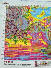 Tranh thêu kín Cửu ngư VS8141, kích thước 100 x 50 cm