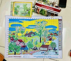 Tranh thêu kín cánh đồng Bắc Mỹ HH0983 (thêu 3 sợi), kích thước 50 x 64 cm