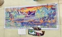 Tranh thêu kín Sơn thủy hữu tình MN0078, kích thước 180x 80 cm