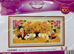 Tranh thêu chữ thập Cây tài lộc LV3522, LV3497, tranh thêu 3D