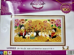 Tranh thêu chữ thập Cây tài lộc LV3522, LV3497, tranh thêu 3D