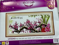 Tranh thêu chữ thập Cành mai LV3243, kích thước 105 x 49 cm