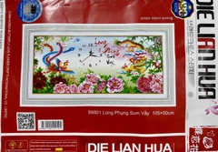 Tranh thêu chữ thập Long phụng sum vầy LV3541, LV3500 (thêu 3D)