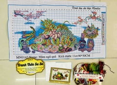 Tranh thêu mâm ngũ quả (trái cây) MN0142, MN0143