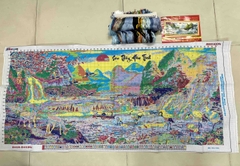 Tranh thêu kín Sơn thuỷ hữu tình MN0003, kích thước 149 x 55 cm