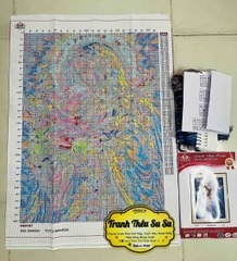 Tranh thêu kín Đức mẹ bồng công VS9167, kích thước 60 x 80 cm