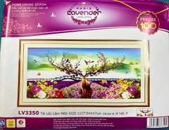 Tranh thêu Hươu tài lộc LV3350, kích thước 94x47 cm