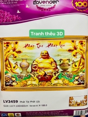 Tranh thêu chữ thập Phật Di Lặc LV3459, kích thước 100 x 60 cm