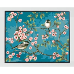 [Thêu 4 sợi] Tranh thêu kín Đôi chim 64920, kích thước 75x60 cm