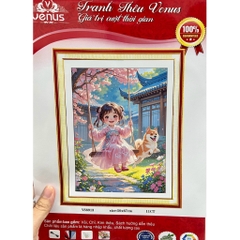 Tranh thêu kín cô gái VS8913, kích thước 50 x 67 cm