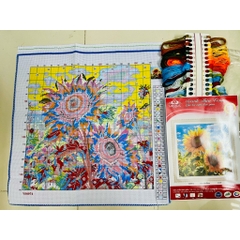 Tranh thêu kín Hoa hướng dương VS8974, kích thước 50 x 50 cm