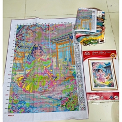 Tranh thêu kín cô gái VS8913, kích thước 50 x 67 cm