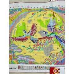 Tranh thêu kín Phong cảnh mùa xuân VS8254, kích thước 90 x 50 cm