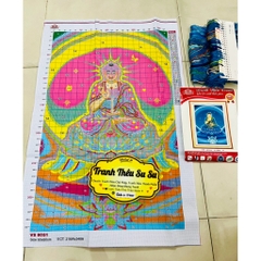 Tranh thêu kín Phật dược sư VS8051, kích thước 60x 90 cm