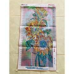 Tranh thêu kín Hoa hướng dương E61, kích thước 50*90 cm