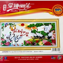 [Hàng mới] Tranh thêu Phú quý bình an LV3242, kích thước 153 x 73 cm