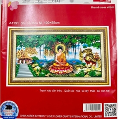 Tranh thêu phật thích ca (thêu 3d) A1191, kích thước 100 x 50 cm