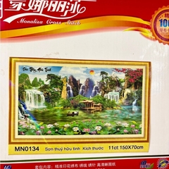 Tranh thêu kín sơn thuỷ hữu tình MN0133, MN0134