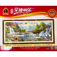 Tranh thêu kín Non nước hữu tình MN0077, 120x60 cm