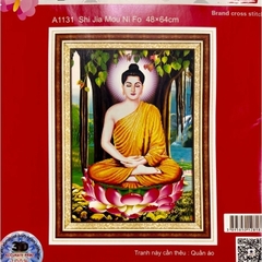 Tranh thêu phật thích ca mâu ni A1131, kích thước 48 x 64 cm, tranh này thêu 3D