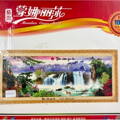 Tranh thêu kín Thiên nhiên (suối chảy) MN0006, kích thước 194 x 71 cm