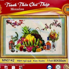 Tranh thêu mâm ngũ quả (trái cây) MN0142, MN0143