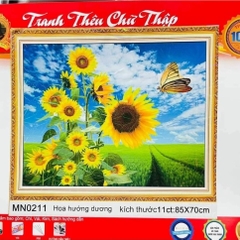 Tranh thêu kín Hoa hướng dương MN0211, kích thước 70x80 cm