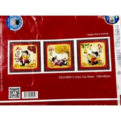 Tranh thêu Phúc lộc thọ DLH88813, kích thước 109 x 40 cm