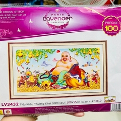 Tranh thêu chữ thập Phật di lặc LV3432, kích thước 100 x 55 cm