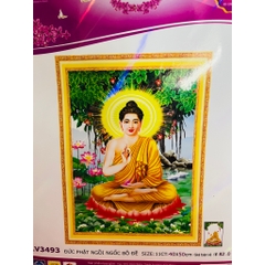Tranh thêu chữ thập Phật thích ca LV3493, kích thước 40 x 50 cm