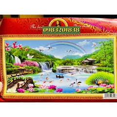 Tranh thêu kín phong cảnh E215, kích thước 100*55 cm