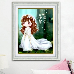 Tranh thêu kín chữ thập cô gái chibi HH0899, MH2191, MH2193