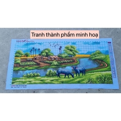 Tranh thêu chữ thập Miền quê thanh bình VS8238, kích thước 100 x 50 cm