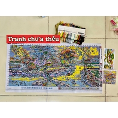 Tranh thêu kín chữ thập Phong cảnh quê hương 8Z725L, kích thước 100 x 50 cm