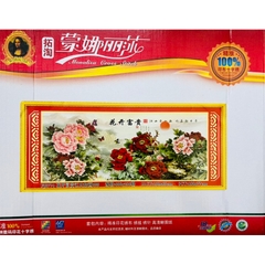 Tranh thêu kín Hoa mẫu đơn FJ0774, kích thước 150 x 65 cm