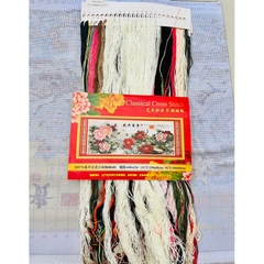 Tranh thêu kín Hoa mẫu đơn FJ0774, kích thước 150 x 65 cm