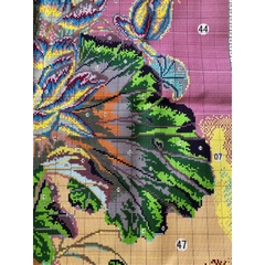 [Thêu kín] Tranh thêu chữ thập Hoa sen E208, kích thước 65 x 120 cm