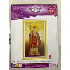 Tranh thêu chữ thập Phật địa tạng vương bồ tát LV3414, kích thước 50 x 80 cm