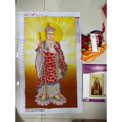 Tranh thêu chữ thập Phật địa tạng vương bồ tát LV3414, kích thước 50 x 80 cm