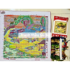 Tranh thêu kín chữ thập Quê nhà vs8065 và vs8066, kích thước 75 x 75 cm