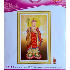 Tranh thêu chữ thập Phật địa tạng vương bồ tát LV3414, kích thước 50 x 80 cm