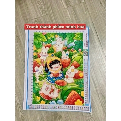Tranh thêu kín chữ thập Thỏ mở tiệc, các loại thỏ dễ cưng