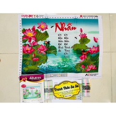 Tranh thêu chữ thập, bộ sưu tập các tranh chữ Nhẫn VS8240,  VS8241